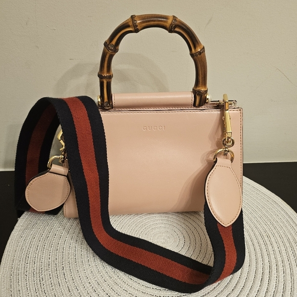 ✨ Gucci Diana Mini Bamboo Handle Bag – Blush Pink/Ivory - Picture 2 of 16